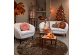 Sofa 160x72x79 cm ALMOND bouclé cream-wood black