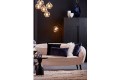 Sofa 160x72x79 cm ALMOND bouclé cream-wood black