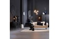 Sofa 160x72x79 cm ALMOND bouclé cream-wood black