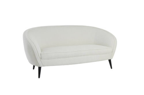 Sofa 160x72x79 cm ALMOND bouclé cream-wood black