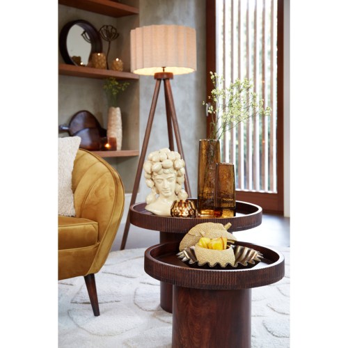 Stolik kawowy Side table Ø50x35 cm KALOMO wood russet