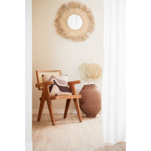 Krzesło MORAZAN wood natural+rattan natural
