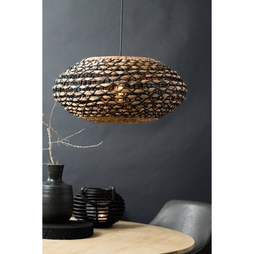 Lampa Ø60x29,5 cm TRIPOLI rattan natural+black