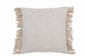 Poduszka Semi-Plain Weaving+Fringes Cotton White/Beige