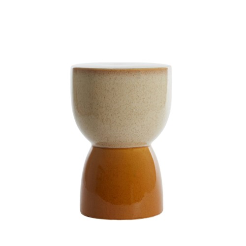 Stołek Ø28,5x42 cm FINCA ceramics shiny cream+ocher
