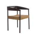 Krzesło 60,5x57x76,5 cm DELMAR wood dark brown+seagrass