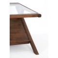 Stolik kawowy 112x70x41 cm YUKI acacia wood+glass