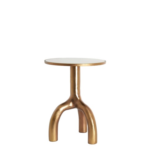 Stolik kawowy Ø40,5x53 cm MELLO shiny brown bronze+glass taupe