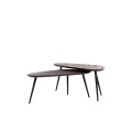Stolik kawowy zestaw Coffee table S/2 84x39x34+84x39x39 cm VIEJO wood brown+black