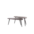 Stolik kawowy zestaw Coffee table S/2 84x39x34+84x39x39 cm VIEJO wood brown+black