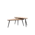 Stolik kawowy Coffee table S/2 84x39x34+84x39x39 cm VIEJO wood natural+blk