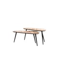 Stolik kawowy Coffee table S/2 84x39x34+84x39x39 cm VIEJO wood natural+blk