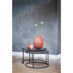 Stolik kawowy zestaw S/2 Ø67,5x39,5+Ø75x45 cm TALCA ant. copper+brnz