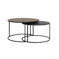 Stolik kawowy zestaw S/2 Ø67,5x39,5+Ø75x45 cm TALCA ant. copper+brnz