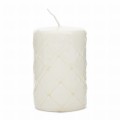 Świeca Pillar Padded, White, 7x10