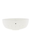 Sitko ceramiczne Fruit Bowl L White with Heart in Black D20X7 CM