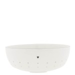 Sitko ceramiczne Fruit Bowl L White with Heart in Black D20X7 CM