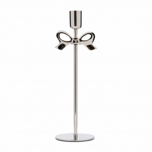 Candlestick Classic Bow L, Silver