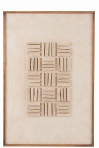 Dekoracja ścienna John Pine Wood/Canvas White