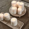 Świeca Pillar Candle Pillar Padded, White, 9,5x10