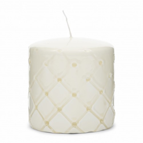Świeca Pillar Candle Pillar Padded, White, 9,5x10