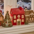 Lampion domek House f/tealight Stillenat red roof and brown