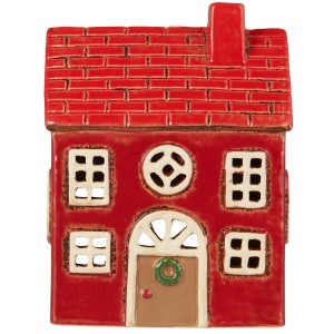 Lampion domek House f/tealight Stillenat red roof and brown