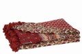 Pled Beach Mat Flowers Cotton Red