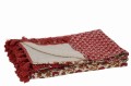 Pled Beach Mat Flowers Cotton Red