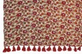 Pled Beach Mat Flowers Cotton Red