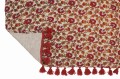 Pled Beach Mat Flowers Cotton Red