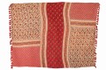 Pled Beach Mat Flowers Cotton Red
