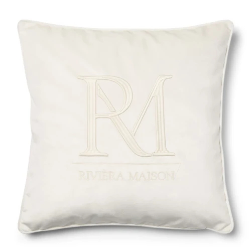 Poszewka dekoracyjna Pillow Cover RM Monogram Velvet, White 50x50