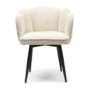 Krzesło Turnable Dining Chair Dauphine, White Sand, Bouclé