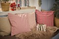 Poszewka dekoracyjna Cushion cover Asta red w/small natural checks