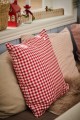 Poszewka dekoracyjna Cushion cover Asta red w/small natural checks