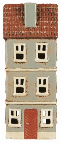 Lampion domek House f/tealight My Home Town rust-coloured door