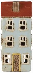 Lampion domek House f/tealight Nyhavn yellow door frame