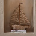 Rzeźba Decoration Sailboat Rustic Rattan