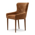 Krzesło Dining chair with armrest Corvara, Brown