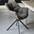 Krzesło obrotowe Swivel Dining Armchair Carnaby Dark Taupe