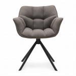 Krzesło obrotowe Swivel Dining Armchair Carnaby Dark Taupe