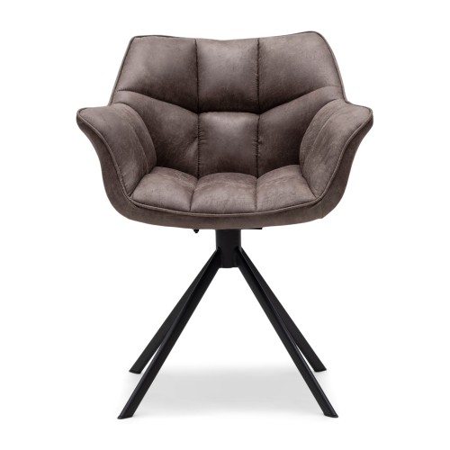 Krzesło obrotowe Swivel Dining Armchair Carnaby, Coffee, Pellini