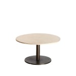 Stolik kawowy Ø76x36 cm PAZO sand-pink marble+dark brown