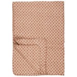 Pled natural w/rust coloured block pattern