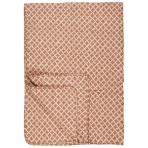 Pled natural w/rust coloured block pattern