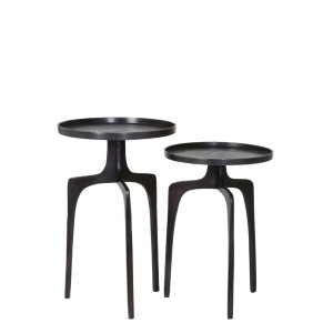 Stolik S/2 Ø38x54+Ø41x63 cm PANO dark bronze