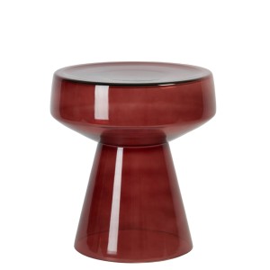 Stolik Ø37x44 cm DAKWA glass burgundy