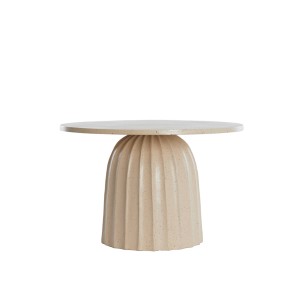 Stolik Ø60x38 cm VEGLIA matt sand+light brown spotted