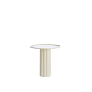 Stolik Ø51x50 cm ROSARIO mirror clear+cream